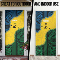 Personalised Malampa Province Vanuatu Door Cover Map With Polynesian Pattern LT14 - Polynesian Pride