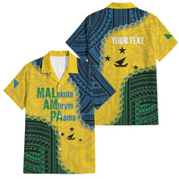 Personalised Malampa Province Vanuatu Family Matching Long Sleeve Bodycon Dress and Hawaiian Shirt Map With Polynesian Pattern LT14 Dad's Shirt - Short Sleeve Multicolor - Polynesian Pride