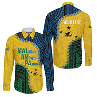 Personalised Malampa Province Vanuatu Family Matching Long Sleeve Bodycon Dress and Hawaiian Shirt Map With Polynesian Pattern LT14 Dad's Shirt - Long Sleeve Multicolor - Polynesian Pride