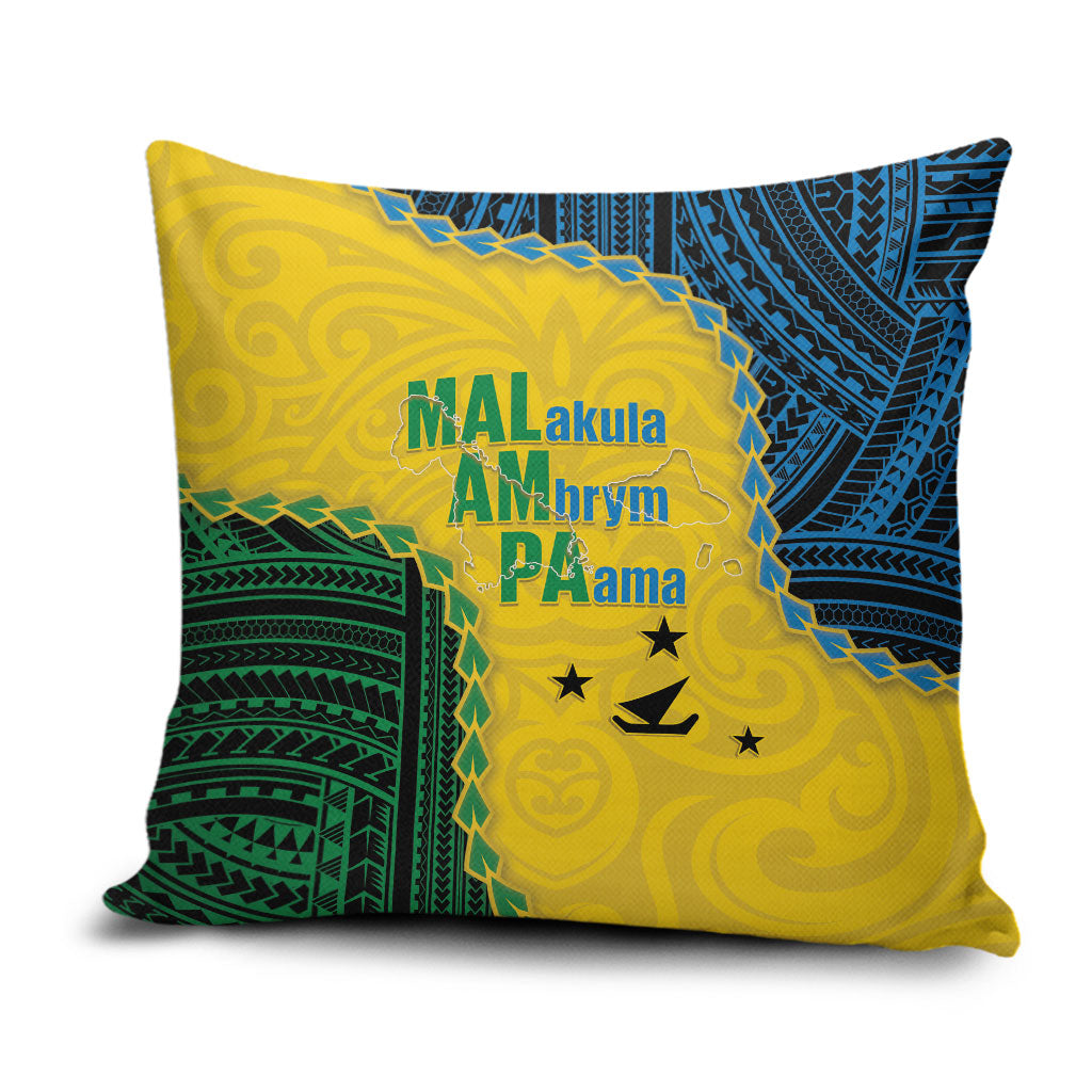Malampa Province Vanuatu Pillow Cover Map With Polynesian Pattern LT14 Multicolor - Polynesian Pride