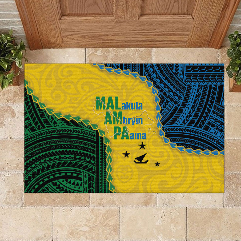 Malampa Province Vanuatu Rubber Doormat Map With Polynesian Pattern LT14 Multicolor - Polynesian Pride