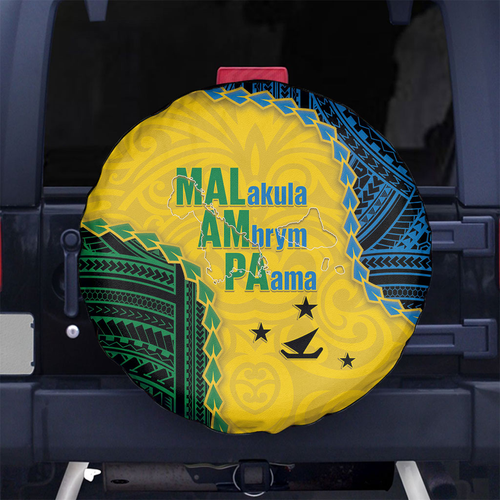 Malampa Province Vanuatu Spare Tire Cover Map With Polynesian Pattern LT14 No hole Multicolor - Polynesian Pride