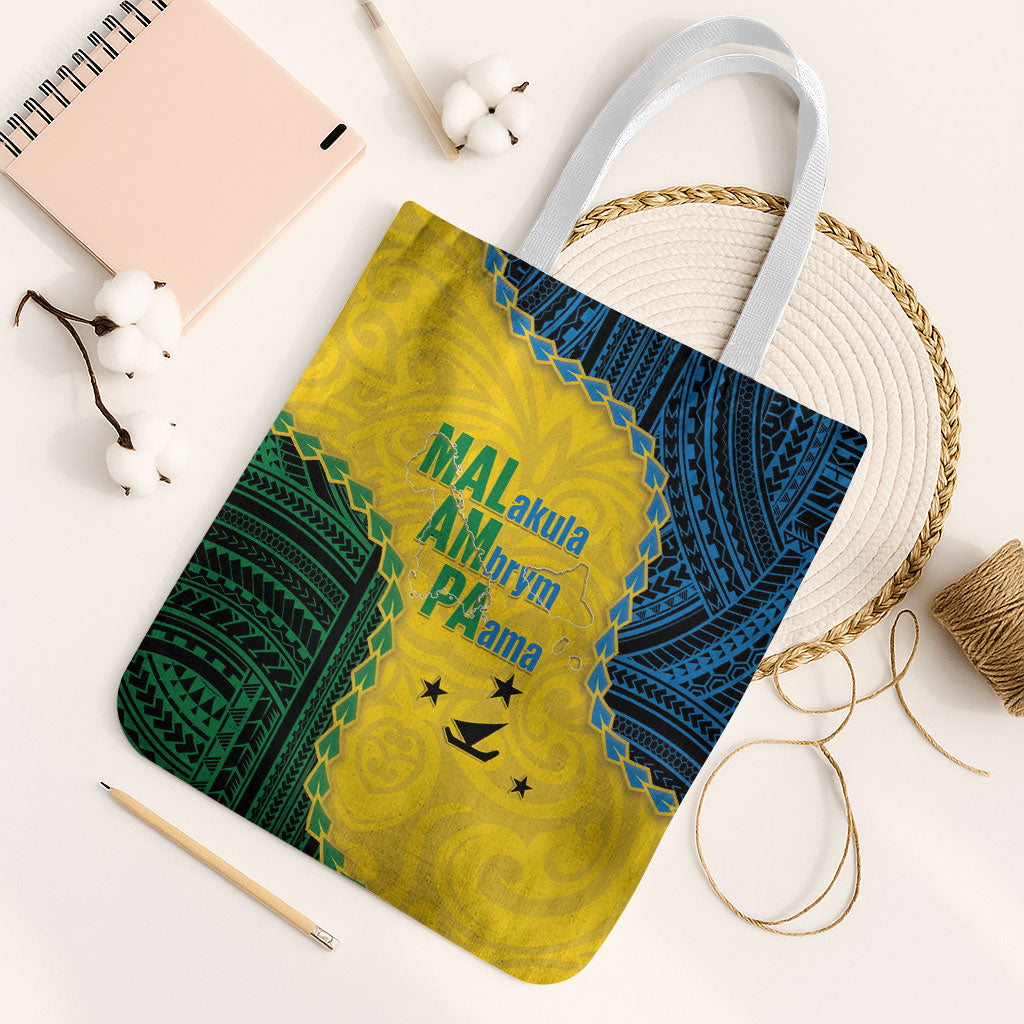 Malampa Province Vanuatu Tote Bag Map With Polynesian Pattern LT14 White Strap One Size Multicolor - Polynesian Pride