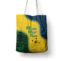 Malampa Province Vanuatu Tote Bag Map With Polynesian Pattern LT14 - Polynesian Pride