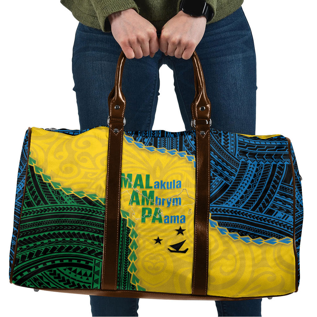 Malampa Province Vanuatu Travel Bag Map With Polynesian Pattern LT14 Multicolor - Polynesian Pride