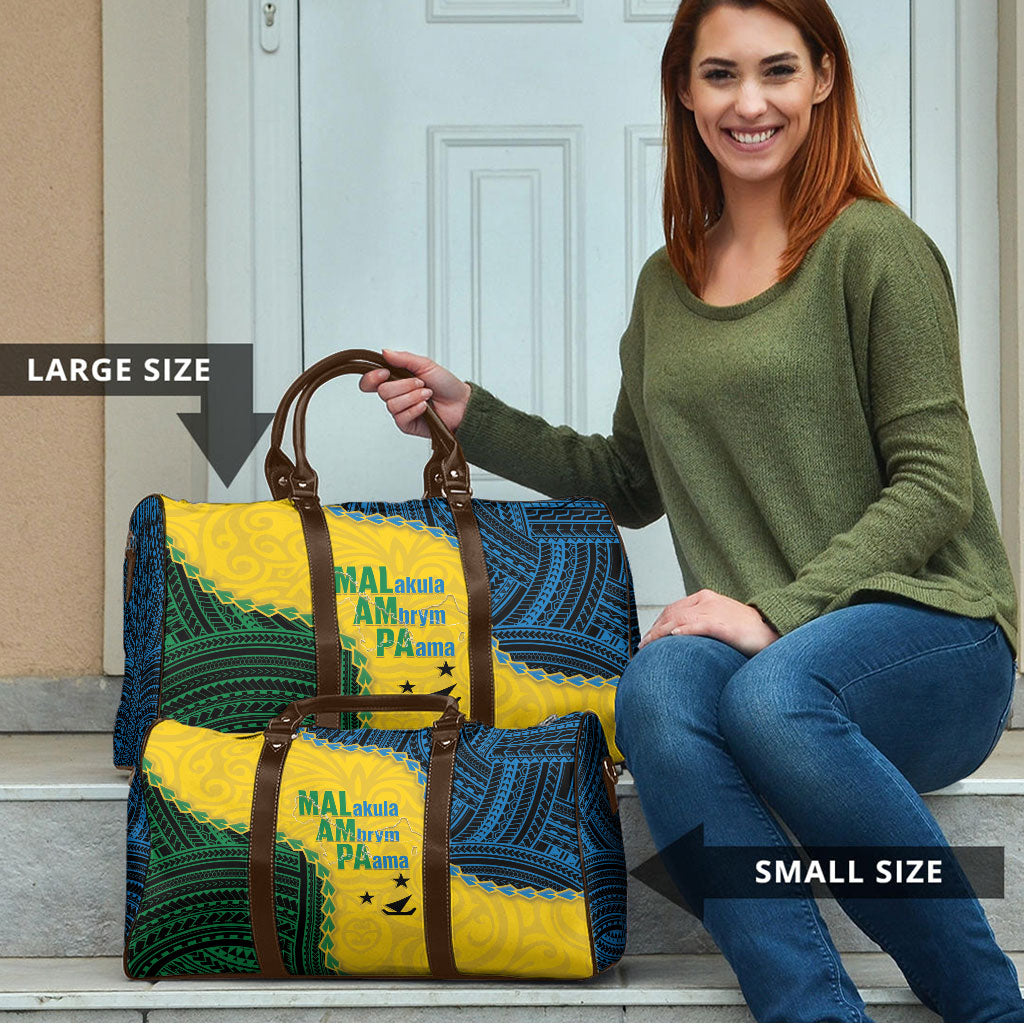Malampa Province Vanuatu Travel Bag Map With Polynesian Pattern LT14 - Polynesian Pride