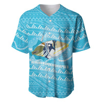 Aloha Hawaii Humuhumu Reef Triggerfish Baseball Jersey Hawaiian Leis Kakau Pattern LT14 Blue - Polynesian Pride