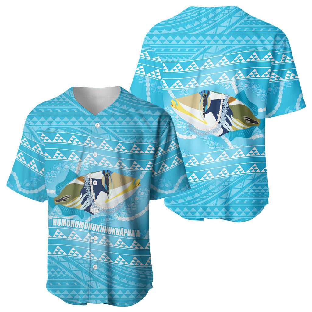 Aloha Hawaii Humuhumu Reef Triggerfish Baseball Jersey Hawaiian Leis Kakau Pattern LT14 - Polynesian Pride