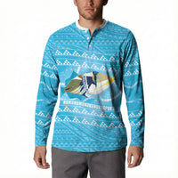 Aloha Hawaii Humuhumu Reef Triggerfish Button Sweatshirt Hawaiian Leis Kakau Pattern LT14 - Polynesian Pride