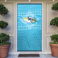 Aloha Hawaii Humuhumu Reef Triggerfish Door Cover Hawaiian Leis Kakau Pattern LT14 Blue - Polynesian Pride