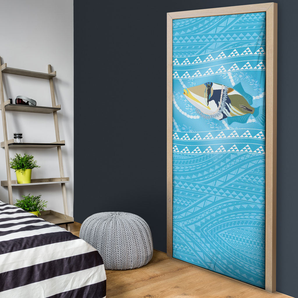 Aloha Hawaii Humuhumu Reef Triggerfish Door Cover Hawaiian Leis Kakau Pattern LT14 - Polynesian Pride