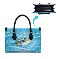 Aloha Hawaii Humuhumu Reef Triggerfish Leather Bag Hawaiian Leis Kakau Pattern LT14 - Polynesian Pride