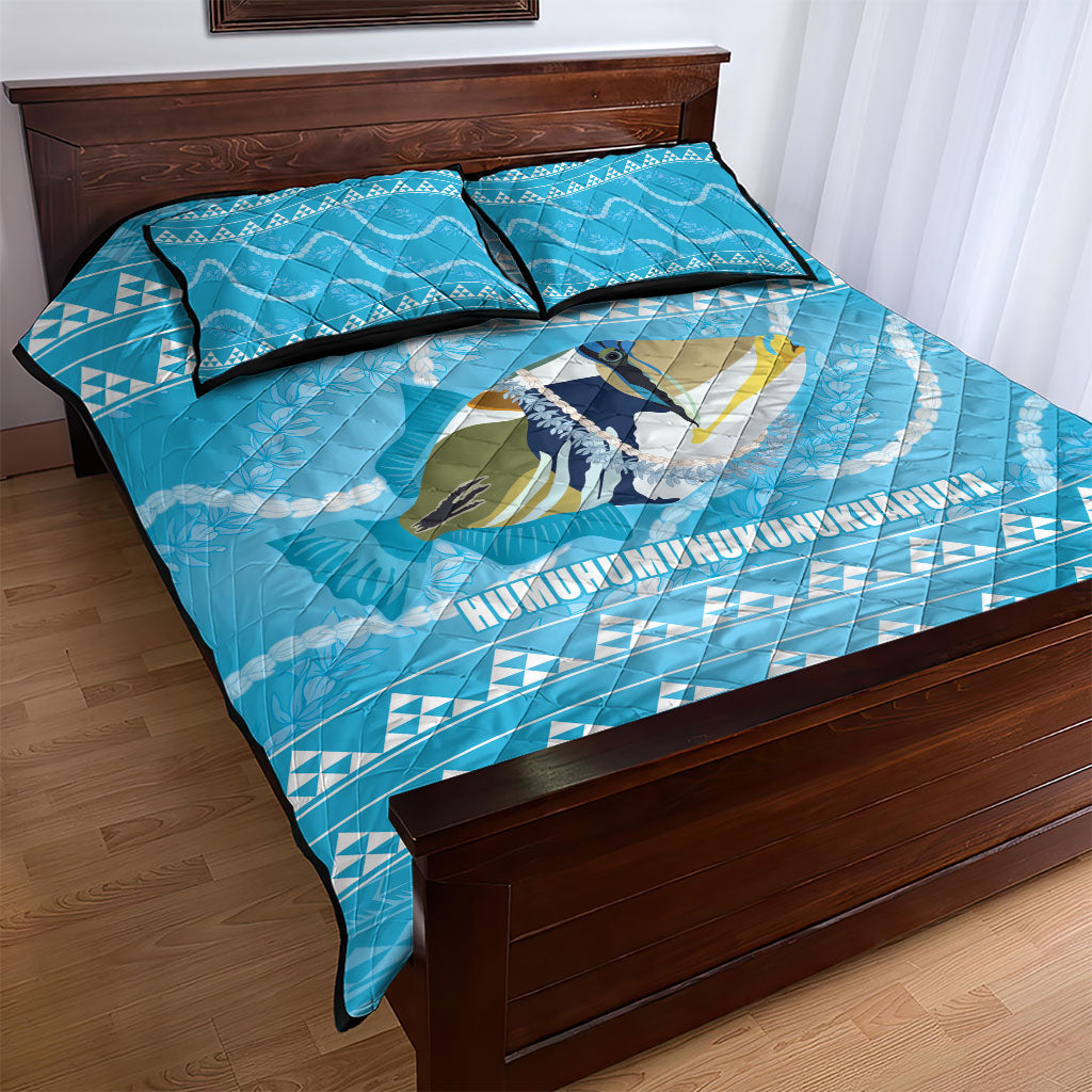 Aloha Hawaii Humuhumu Reef Triggerfish Quilt Bed Set Hawaiian Leis Kakau Pattern LT14 - Polynesian Pride