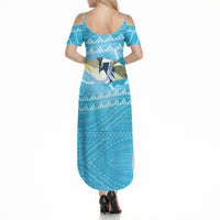Aloha Hawaii Humuhumu Reef Triggerfish Summer Maxi Dress Hawaiian Leis Kakau Pattern LT14 - Polynesian Pride