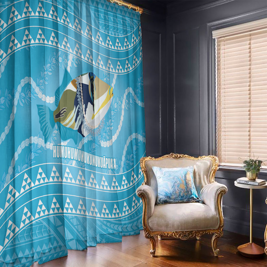 Aloha Hawaii Humuhumu Reef Triggerfish Window Curtain Hawaiian Leis Kakau Pattern LT14 - Polynesian Pride