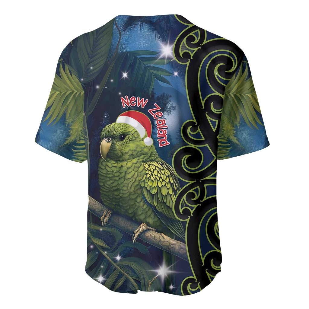 New Zealand Christmas Baseball Jersey Cute Kakapo Meri Kirihimete Maori Koru LT14 - Polynesian Pride