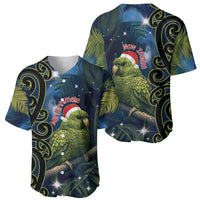 New Zealand Christmas Baseball Jersey Cute Kakapo Meri Kirihimete Maori Koru LT14 - Polynesian Pride