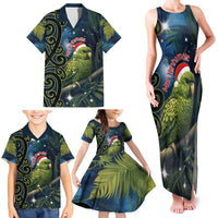 New Zealand Christmas Family Matching Tank Maxi Dress and Hawaiian Shirt Cute Kakapo Meri Kirihimete Maori Koru LT14 - Polynesian Pride
