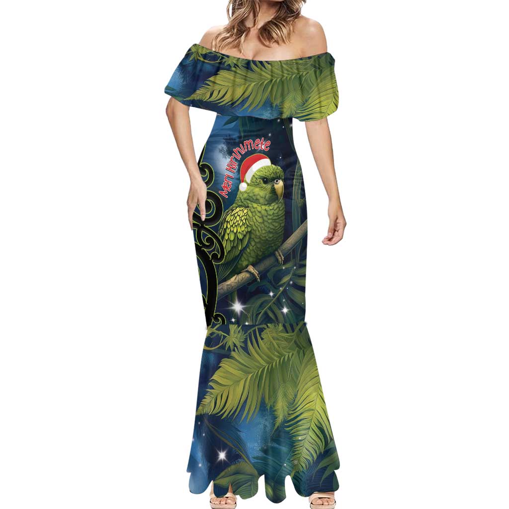 New Zealand Christmas Mermaid Dress Cute Kakapo Meri Kirihimete Maori Koru