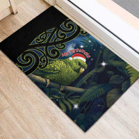 New Zealand Christmas Rubber Doormat Cute Kakapo Meri Kirihimete Maori Koru LT14 - Polynesian Pride