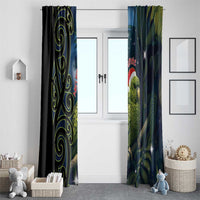 New Zealand Christmas Window Curtain Cute Kakapo Meri Kirihimete Maori Koru