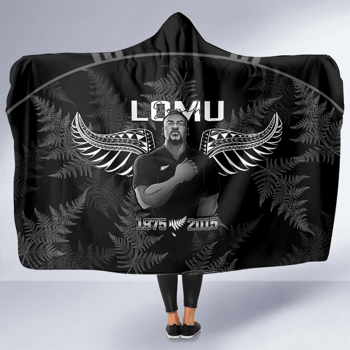 New Zealand Silver Fern Rugby Hooded Blanket Aotearoa Godfather Proud Gone But Never Forgotten LT14 - Polynesian Pride