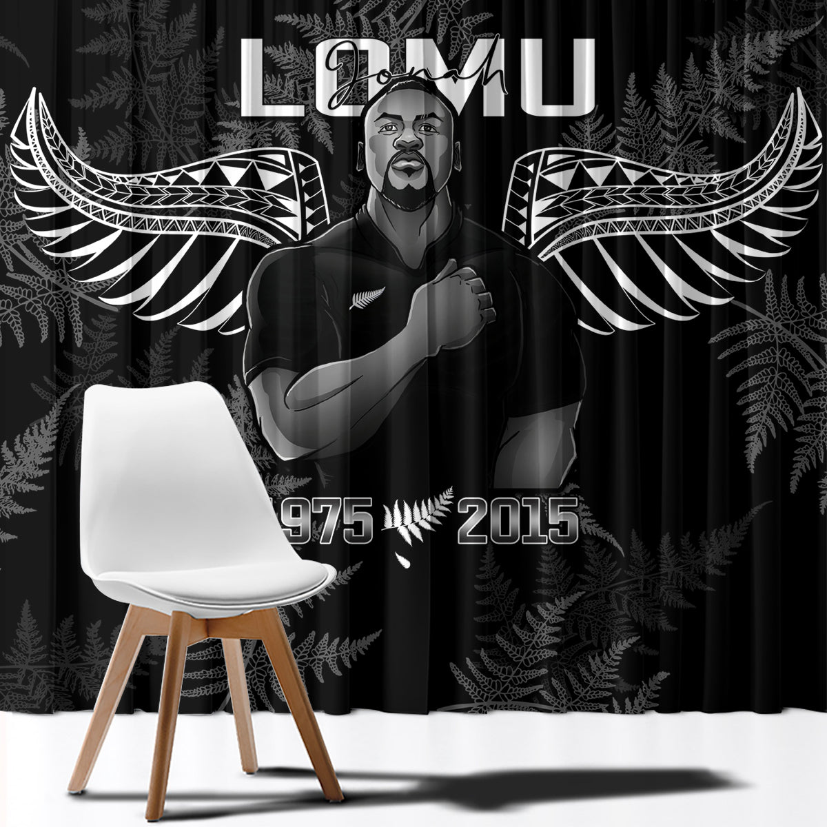 New Zealand Silver Fern Rugby Window Curtain Aotearoa Godfather Proud Gone But Never Forgotten LT14 - Polynesian Pride