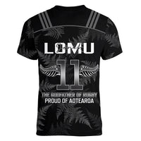 New Zealand Silver Fern Rugby Women V Neck T Shirt Aotearoa Godfather Proud Gone But Never Forgotten LT14 - Polynesian Pride