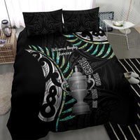 Personalised New Zealand Silver Fern Rugby Bedding Set Paua Shell With Champions Trophy History NZ Forever LT14 - Polynesian Pride
