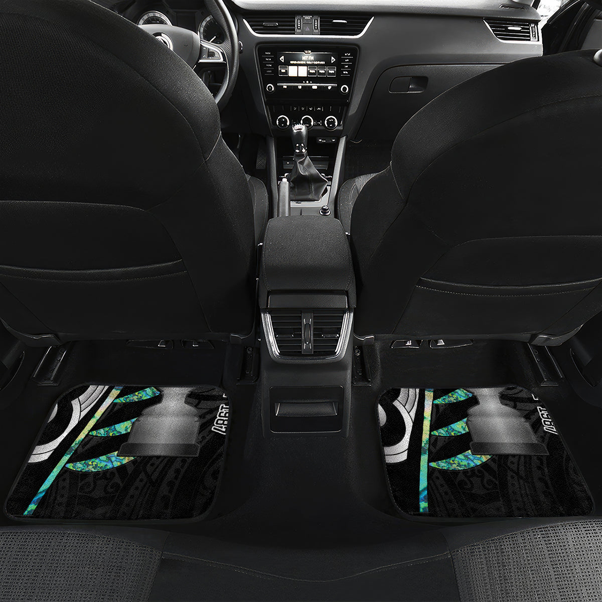 Personalised New Zealand Silver Fern Rugby Car Mats Paua Shell With Champions Trophy History NZ Forever LT14 - Polynesian Pride