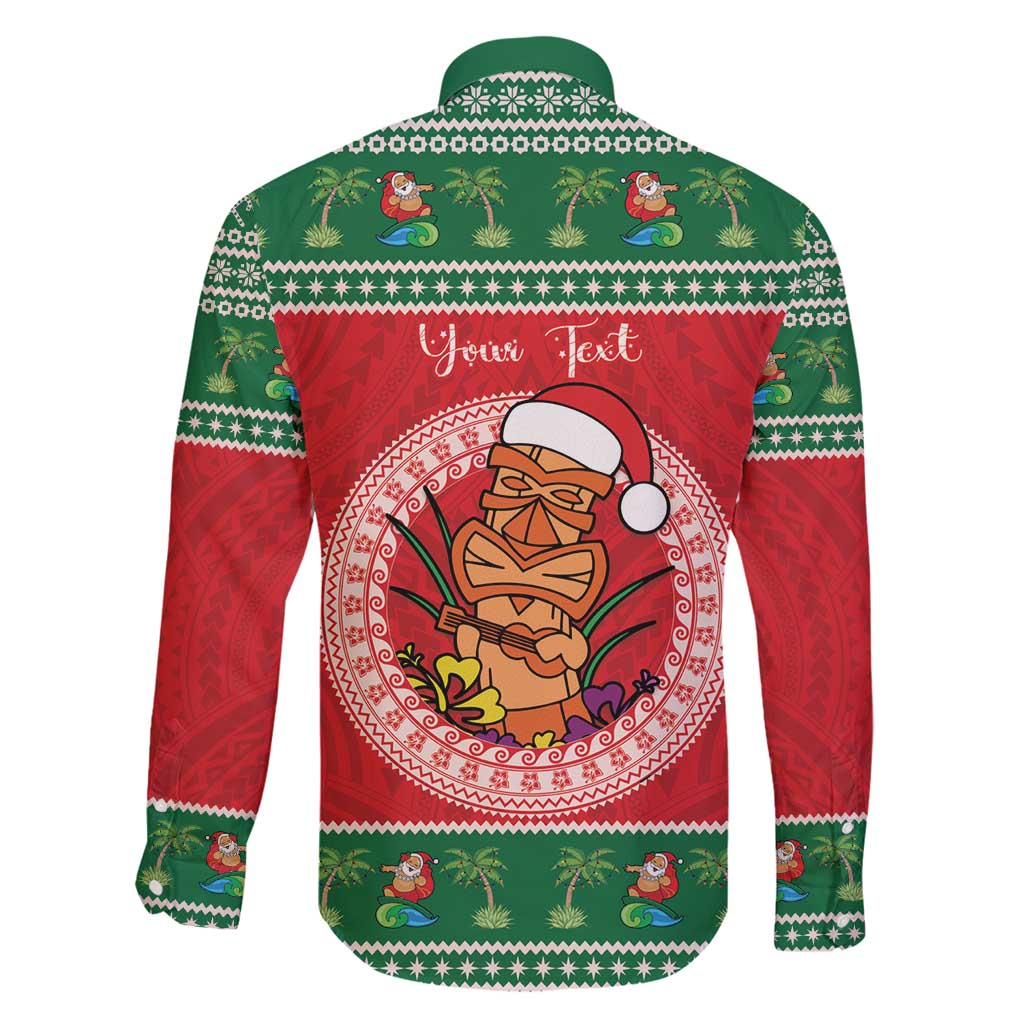 Personalized Hawaii Christmas Family Matching Puletasi and Hawaiian Shirt Tiki Santa Mele Kalikimaka