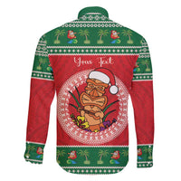 Personalized Hawaii Christmas Family Matching Puletasi and Hawaiian Shirt Tiki Santa Mele Kalikimaka