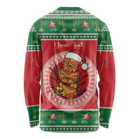 Personalized Hawaii Christmas Long Sleeve Shirt Tiki Santa Mele Kalikimaka