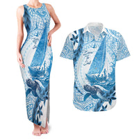 New Zealand Saling Couples Matching Tank Maxi Dress and Hawaiian Shirt Aotearoa Yacht Racing - Born To Sail