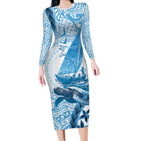 New Zealand Saling Family Matching Long Sleeve Bodycon Dress and Hawaiian Shirt Aotearoa Yacht Racing - Born To Sail