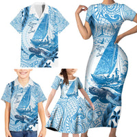 New Zealand Saling Family Matching Short Sleeve Bodycon Dress and Hawaiian Shirt Aotearoa Yacht Racing - Born To Sail