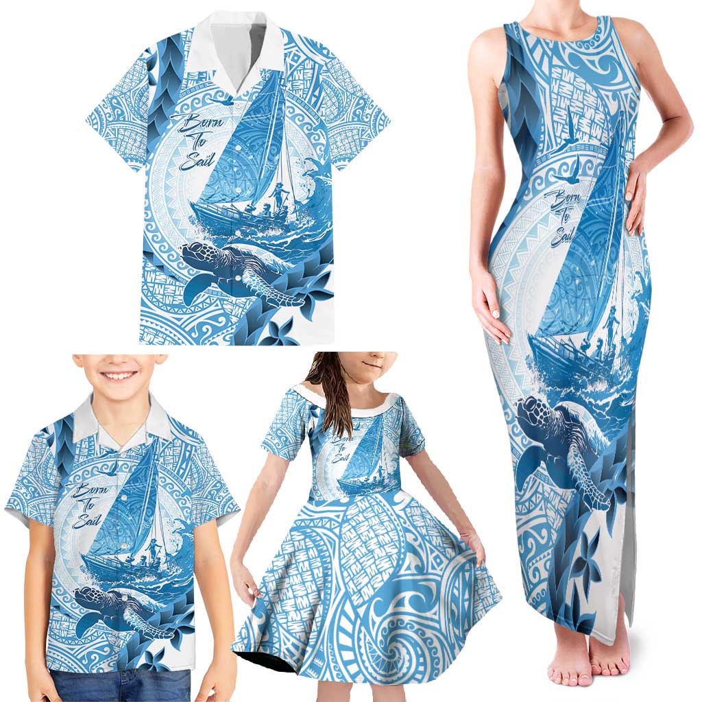 New Zealand Saling Family Matching Tank Maxi Dress and Hawaiian Shirt Aotearoa Yacht Racing - Born To Sail