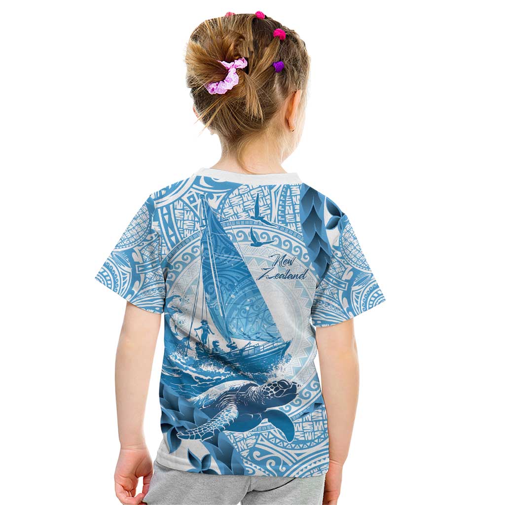 New Zealand Saling Kid T Shirt Aotearoa Yacht Racing - Born To Sail