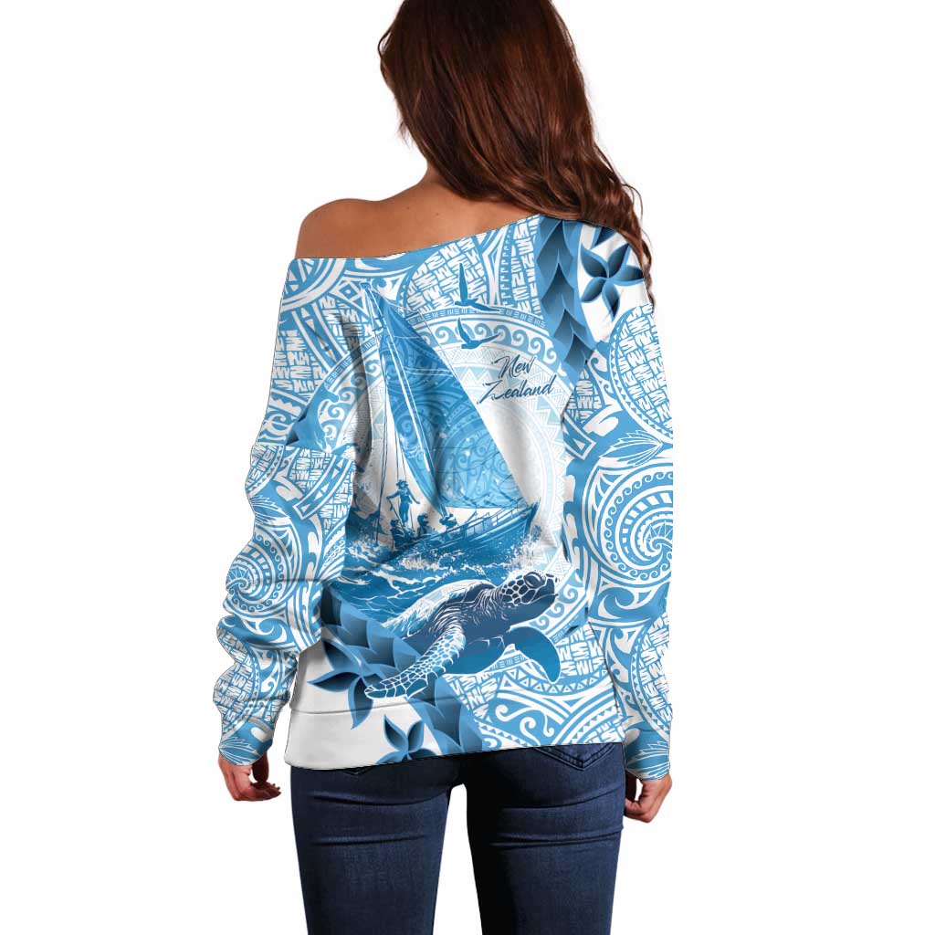 New Zealand Saling Off Shoulder Sweater Aotearoa Yacht Racing - Born To Sail