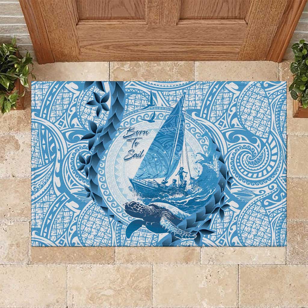 New Zealand Saling Rubber Doormat Aotearoa Yacht Racing - Born To Sail