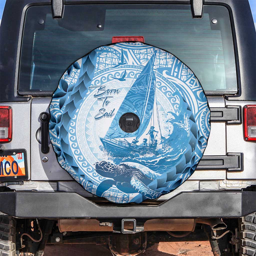 New Zealand Sailing Spare Tire Cover Aotearoa Yacht Racing - Born To Sail LT14 Blue - Polynesian Pride