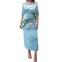 Personalised Polynesia Valentine's Day Family Matching Puletasi and Hawaiian Shirt SeaTurtle Couple Polynesian - Fairy Sparkles Color