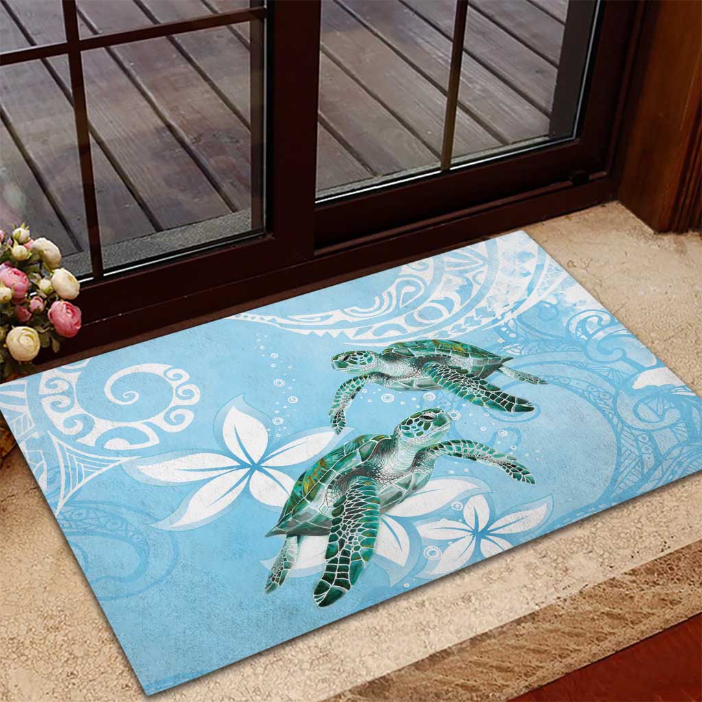 Polynesia Valentine's Day Rubber Doormat SeaTurtle Couple Polynesian - Fairy Sparkles Color LT14 - Polynesian Pride