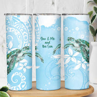 Personalised Polynesia Valentine's Day Skinny Tumbler SeaTurtle Couple Polynesian - Fairy Sparkles Color