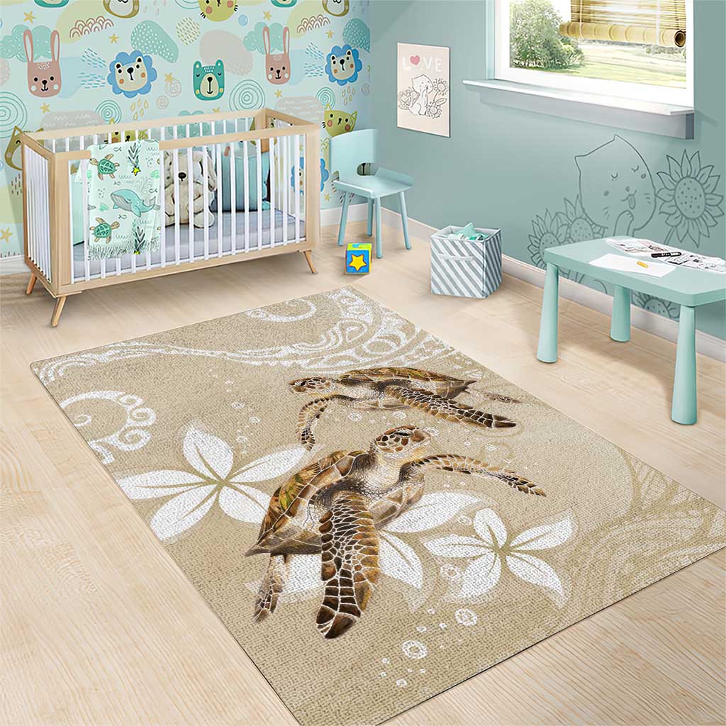 Happy Valentine's Day Polynesia Area Rug SeaTurtle Couple Polynesian - Pollinate Color