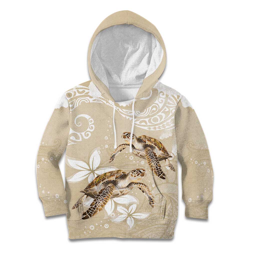Happy Valentine's Day Polynesia Kid Hoodie SeaTurtle Couple Polynesian - Pollinate Color LT14 Hoodie Beige - Polynesian Pride