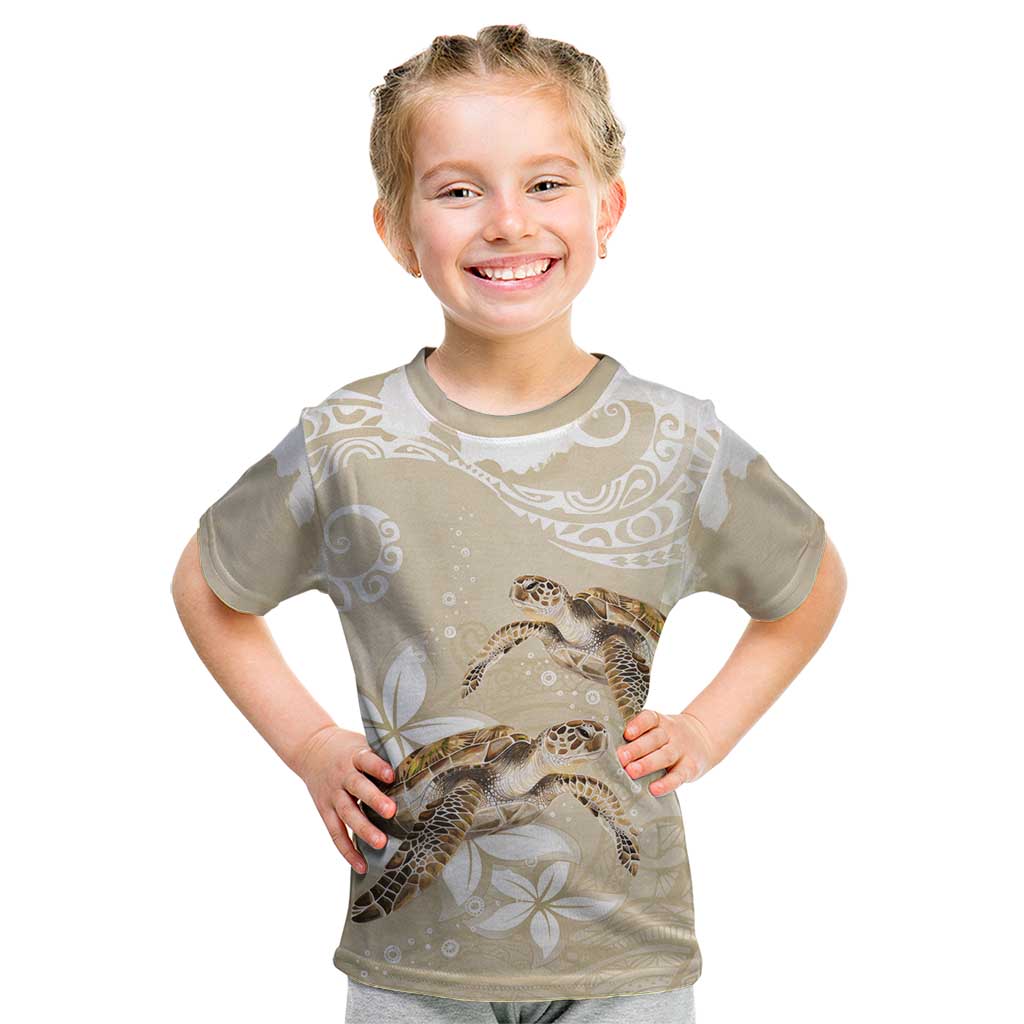 Happy Valentine's Day Polynesia Kid T Shirt SeaTurtle Couple Polynesian - Pollinate Color LT14 Beige - Polynesian Pride