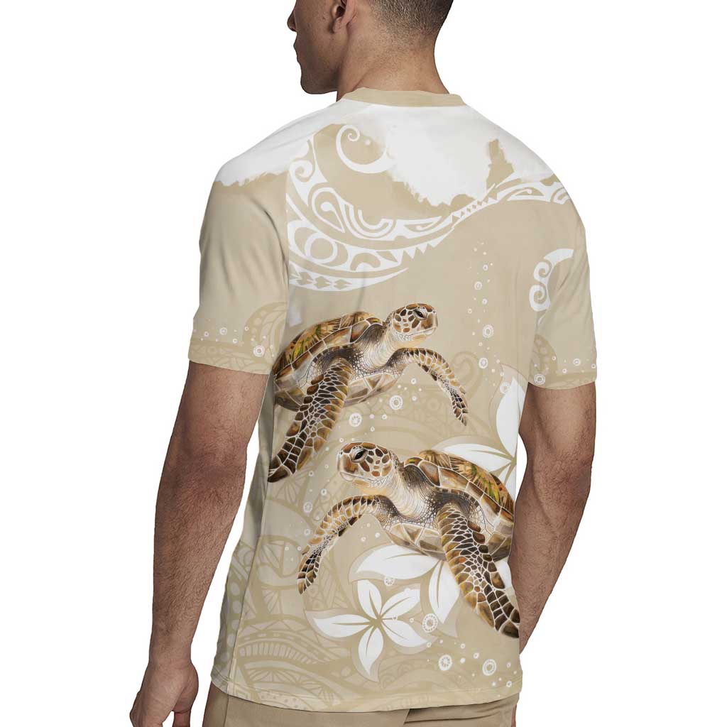 Happy Valentine's Day Polynesia Rugby Jersey SeaTurtle Couple Polynesian - Pollinate Color