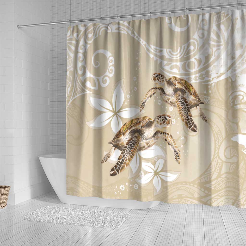 Happy Valentine's Day Polynesia Shower Curtain SeaTurtle Couple Polynesian - Pollinate Color
