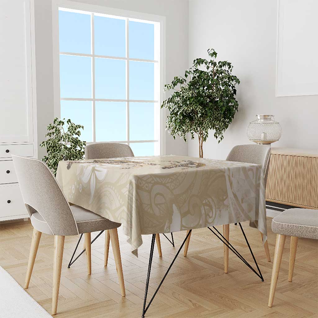 Happy Valentine's Day Polynesia Tablecloth SeaTurtle Couple Polynesian - Pollinate Color